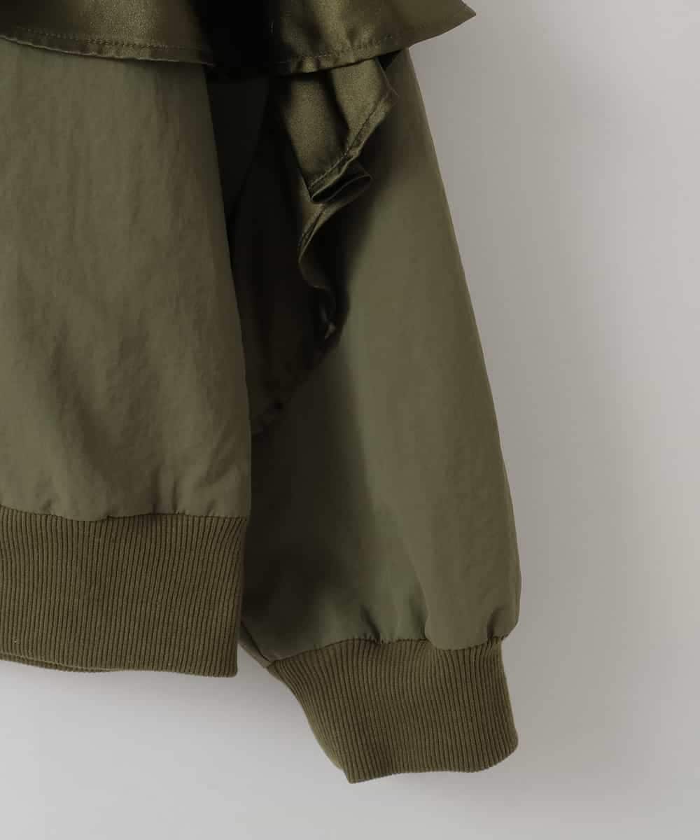 ZMJEE04180 al'aise modulation(アレーズモジュレーション) フリルMA-1ブルゾン カーキ