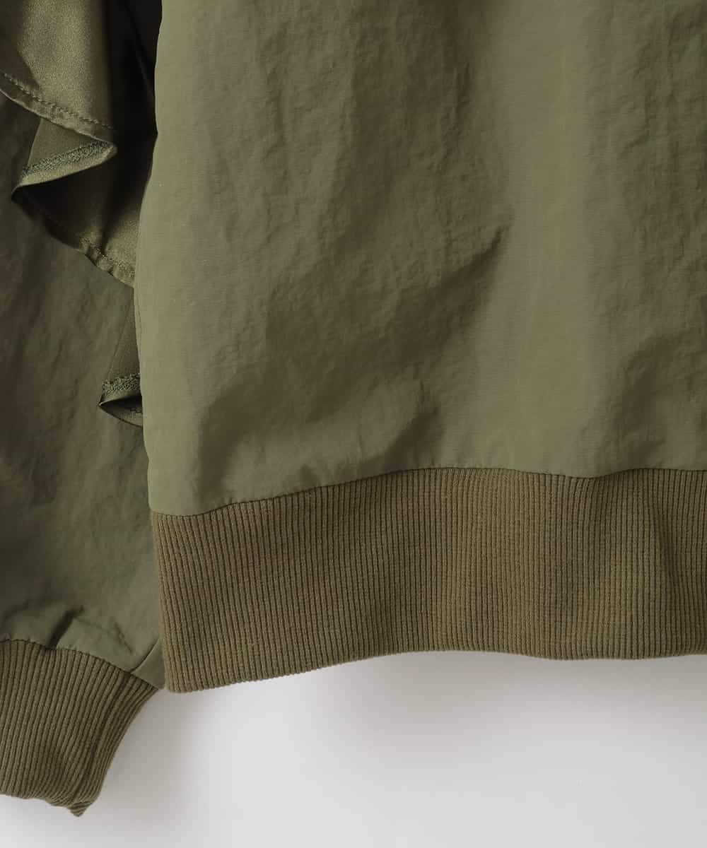 ZMJEE04180 al'aise modulation(アレーズモジュレーション) フリルMA-1ブルゾン カーキ