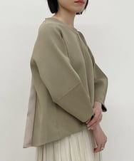 ZMJET05170 al'aise modulation(アレーズモジュレーション) 【洗える】バックフレアデザインプルオーバー ベージュ