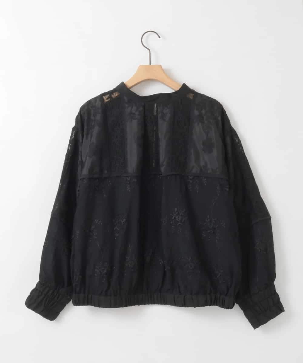 ZMJGE10140 al'aise modulation(アレーズモジュレーション) ダブルポケットレースブルゾン ブラック