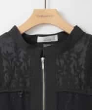 ZMJGE10140 al'aise modulation(アレーズモジュレーション) ダブルポケットレースブルゾン ブラック