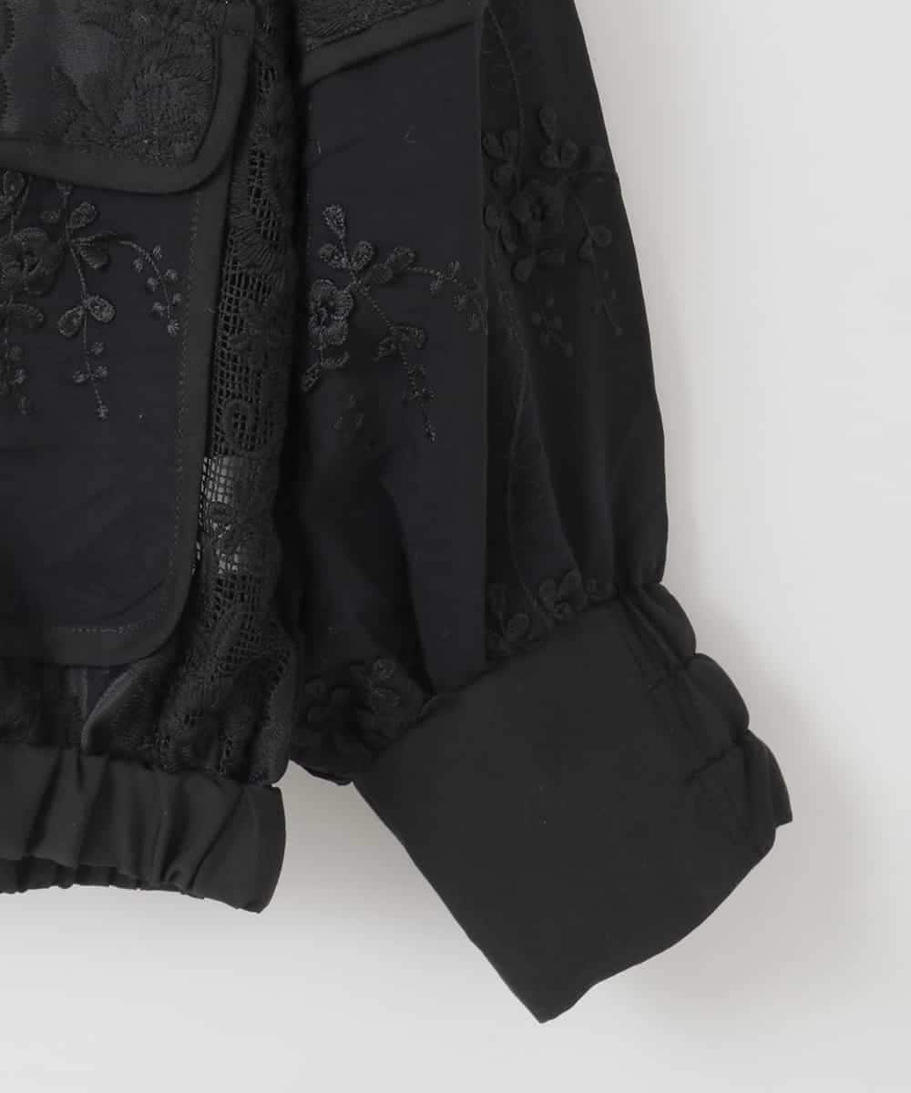 ZMJGE10140 al'aise modulation(アレーズモジュレーション) ダブルポケットレースブルゾン ブラック