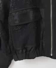 ZMJGE10140 al'aise modulation(アレーズモジュレーション) ダブルポケットレースブルゾン ブラック