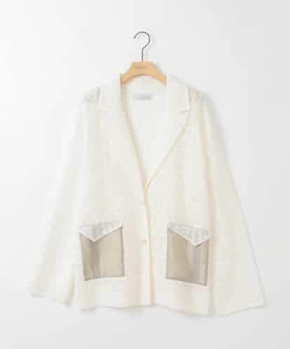 ZMJGE11120 al'aise modulation フラワーモチーフシアージャケット