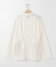 ZMJGE11120 al'aise modulation(アレーズモジュレーション) フラワーモチーフシアージャケット ホワイト