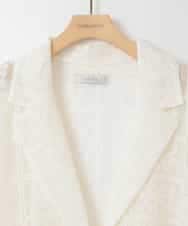 ZMJGE11120 al'aise modulation(アレーズモジュレーション) フラワーモチーフシアージャケット ホワイト