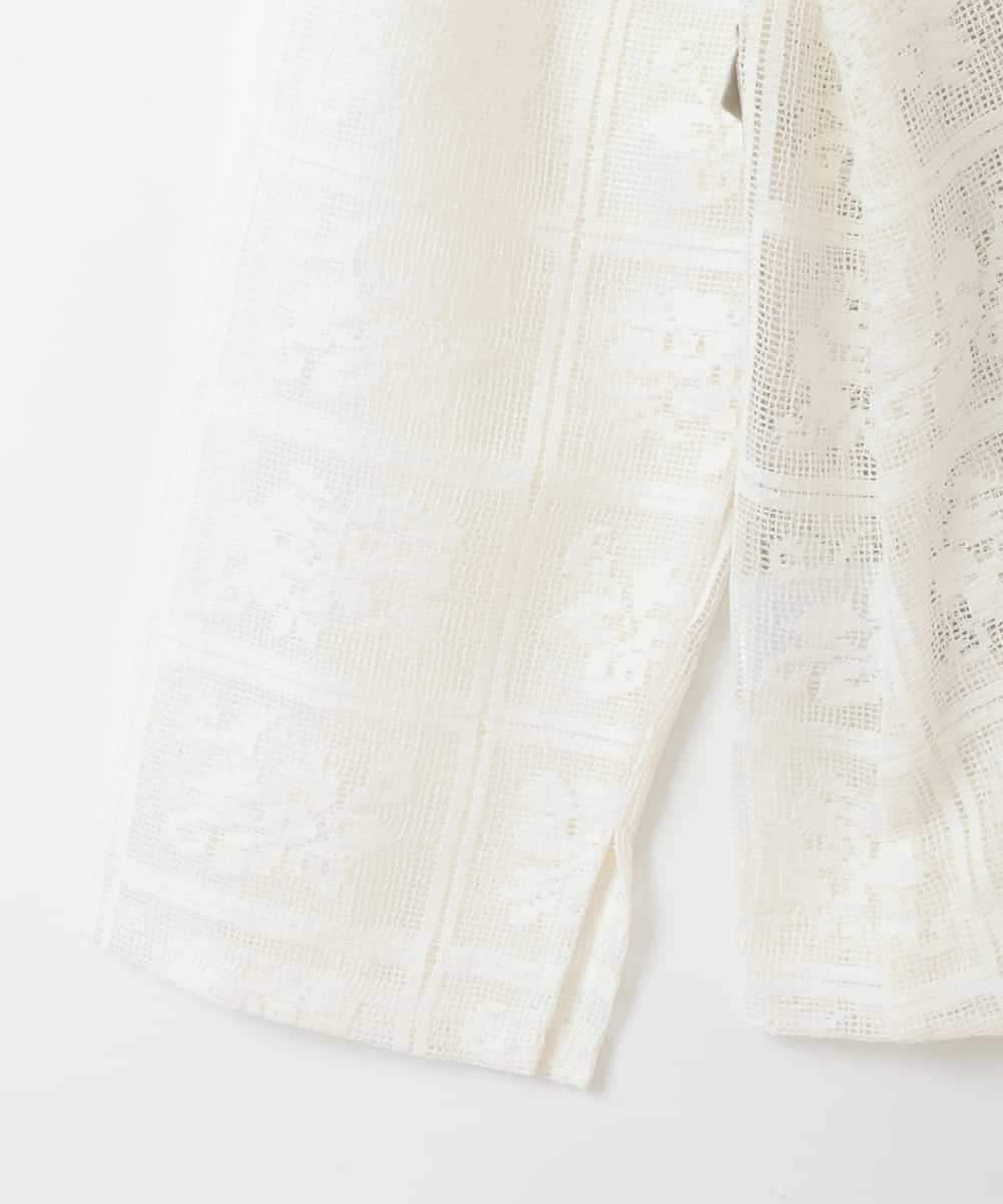 ZMJGE11120 al'aise modulation(アレーズモジュレーション) フラワーモチーフシアージャケット ホワイト