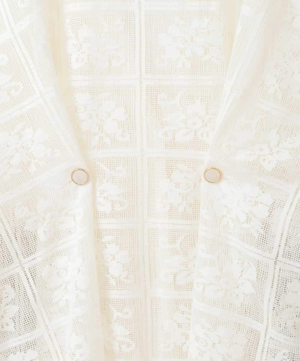 ZMJGE11120 al'aise modulation(アレーズモジュレーション) フラワーモチーフシアージャケット ホワイト