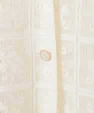 ZMJGE11120 al'aise modulation(アレーズモジュレーション) フラワーモチーフシアージャケット ホワイト