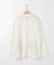 ZMJGE11120 al'aise modulation(アレーズモジュレーション) フラワーモチーフシアージャケット ホワイト