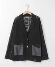 ZMJGE11120 al'aise modulation(アレーズモジュレーション) フラワーモチーフシアージャケット ブラック
