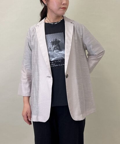 ZMJGE12130 al'aise modulation 【洗える】七分袖シアージャケット