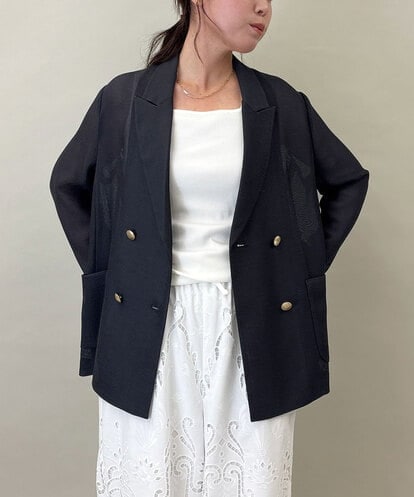 ZMJGE12130 al'aise modulation 【洗える】七分袖シアージャケット