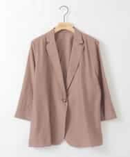 ZMJGE12130 al'aise modulation(アレーズモジュレーション) 【洗える】七分袖シアージャケット ブラウン