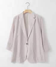 ZMJGE12130 al'aise modulation(アレーズモジュレーション) 【洗える】七分袖シアージャケット ライトグレー