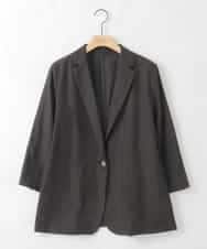 ZMJGE12130 al'aise modulation(アレーズモジュレーション) 【洗える】七分袖シアージャケット ブラック