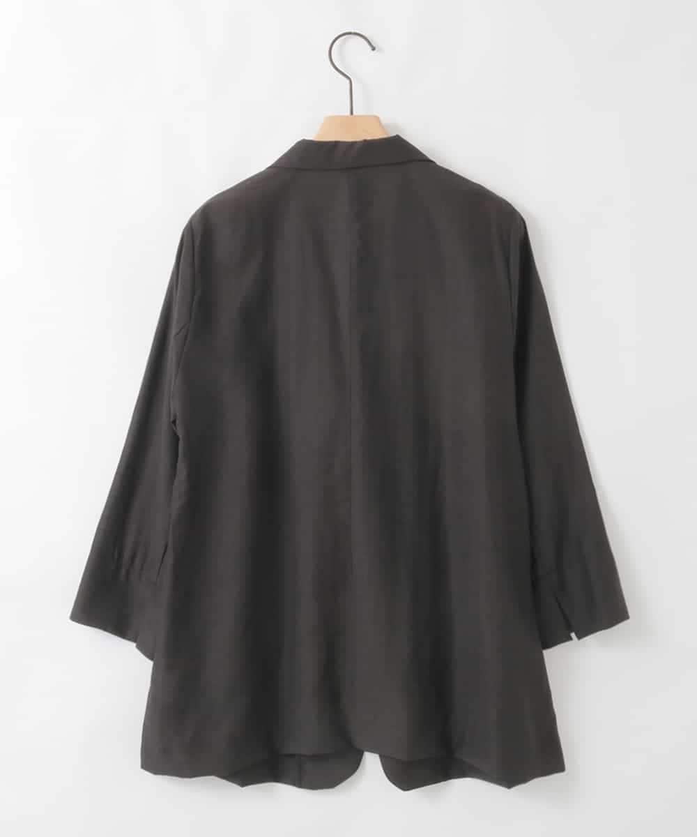 ZMJGE12130 al'aise modulation(アレーズモジュレーション) 【洗える】七分袖シアージャケット ブラック