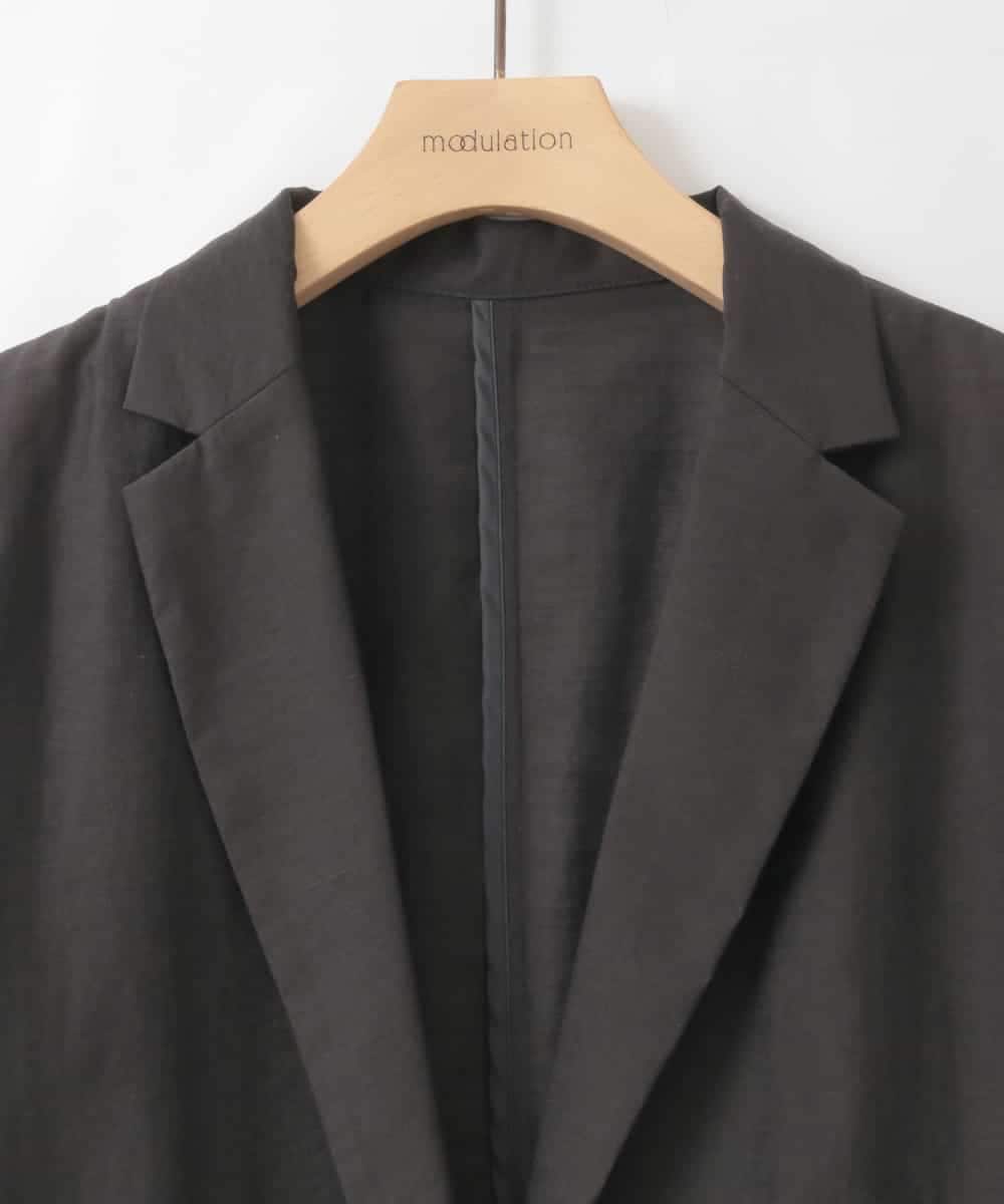 ZMJGE12130 al'aise modulation(アレーズモジュレーション) 【洗える】七分袖シアージャケット ブラック