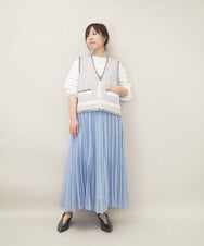 ZMJGE13150 al'aise modulation(アレーズモジュレーション) 【セットアップ対応】ツイードショートジレ グレー