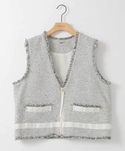 ZMJGE13150 al'aise modulation ツイードショートジレ