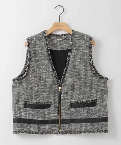 ZMJGE13150 al'aise modulation ツイードショートジレ