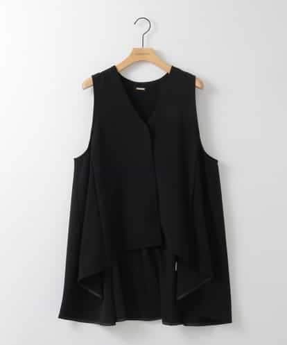 ZMJGE14140 al'aise modulation テールロングVネックフレアジレ