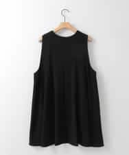 ZMJGE14140 al'aise modulation(アレーズモジュレーション) テールロングVネックフレアジレ ブラック