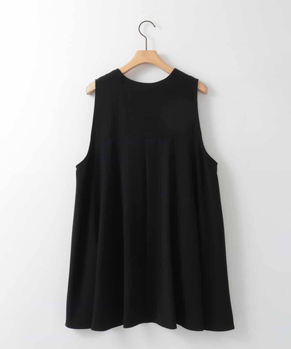 ZMJGE14140 al'aise modulation(アレーズモジュレーション) テールロングVネックフレアジレ ブラック