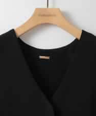 ZMJGE14140 al'aise modulation(アレーズモジュレーション) テールロングVネックフレアジレ ブラック