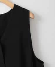 ZMJGE14140 al'aise modulation(アレーズモジュレーション) テールロングVネックフレアジレ ブラック