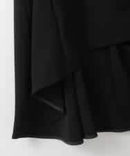 ZMJGE14140 al'aise modulation(アレーズモジュレーション) テールロングVネックフレアジレ ブラック