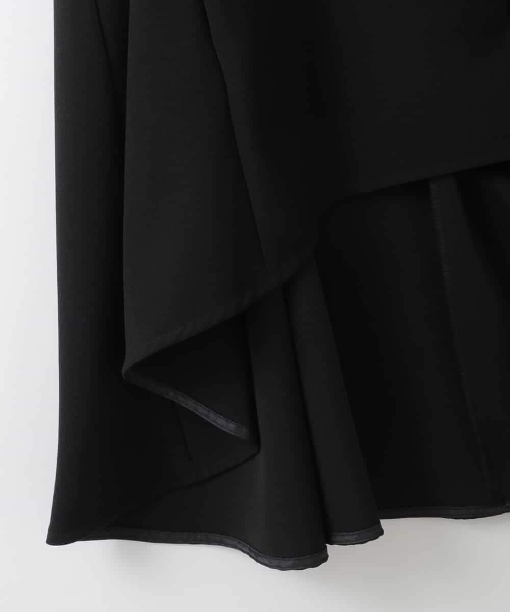 ZMJGE14140 al'aise modulation(アレーズモジュレーション) テールロングVネックフレアジレ ブラック