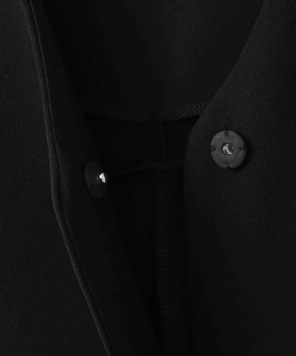 ZMJGE14140 al'aise modulation(アレーズモジュレーション) テールロングVネックフレアジレ ブラック