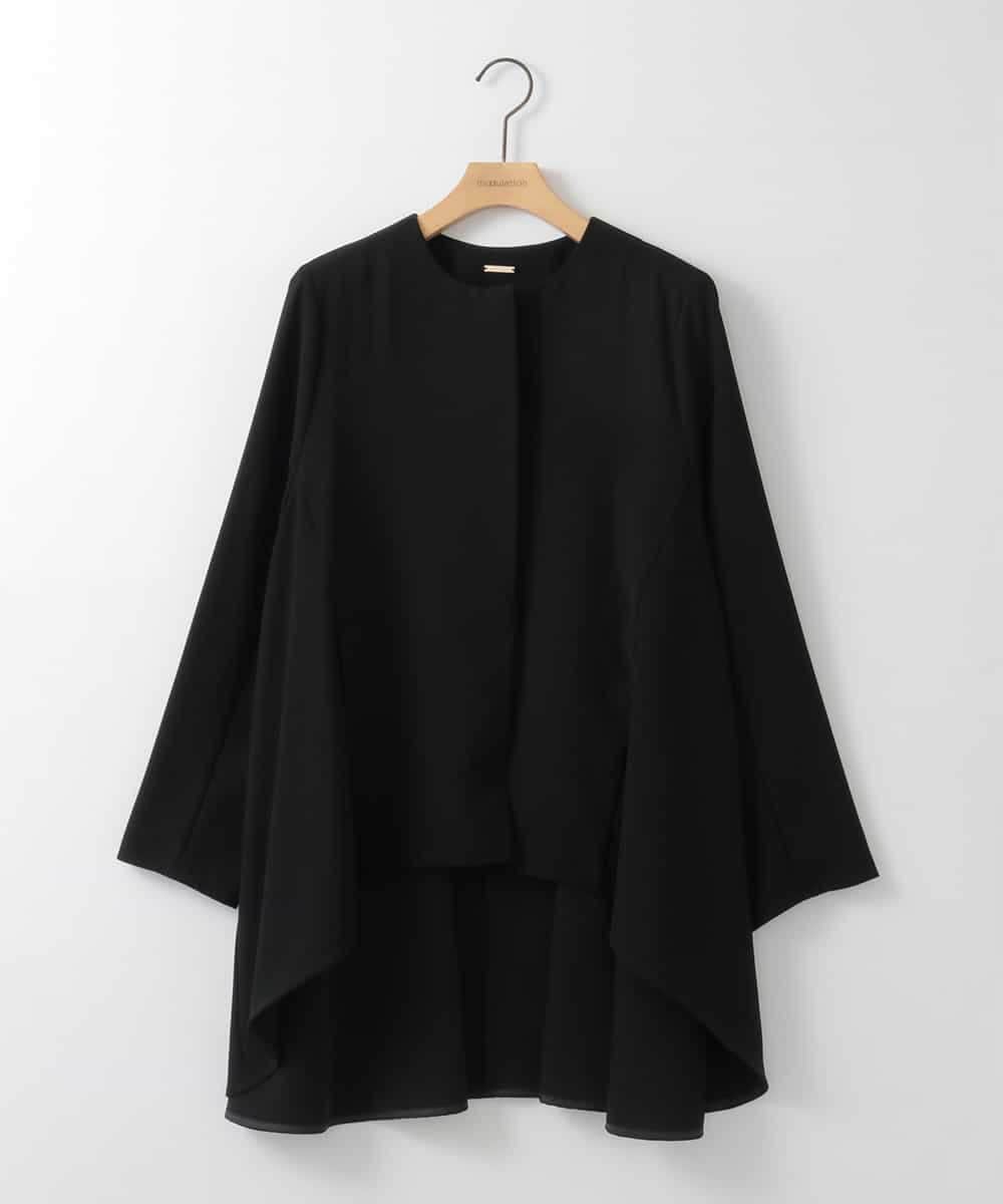 ZMJGE15150 al'aise modulation(アレーズモジュレーション) テールロングノーカラージャケット ブラック