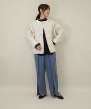 ZMJGE16189 al'aise modulation(アレーズモジュレーション) ツイードドルマンジャケット ホワイト