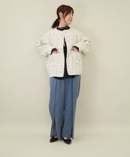 ZMJGE16189 al'aise modulation(アレーズモジュレーション) ツイードドルマンジャケット ホワイト