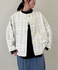 ZMJGE16189 al'aise modulation(アレーズモジュレーション) ツイードドルマンジャケット ホワイト