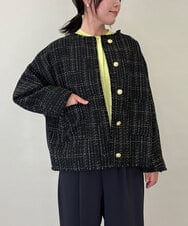 ZMJGE16189 al'aise modulation(アレーズモジュレーション) ツイードドルマンジャケット ブラック