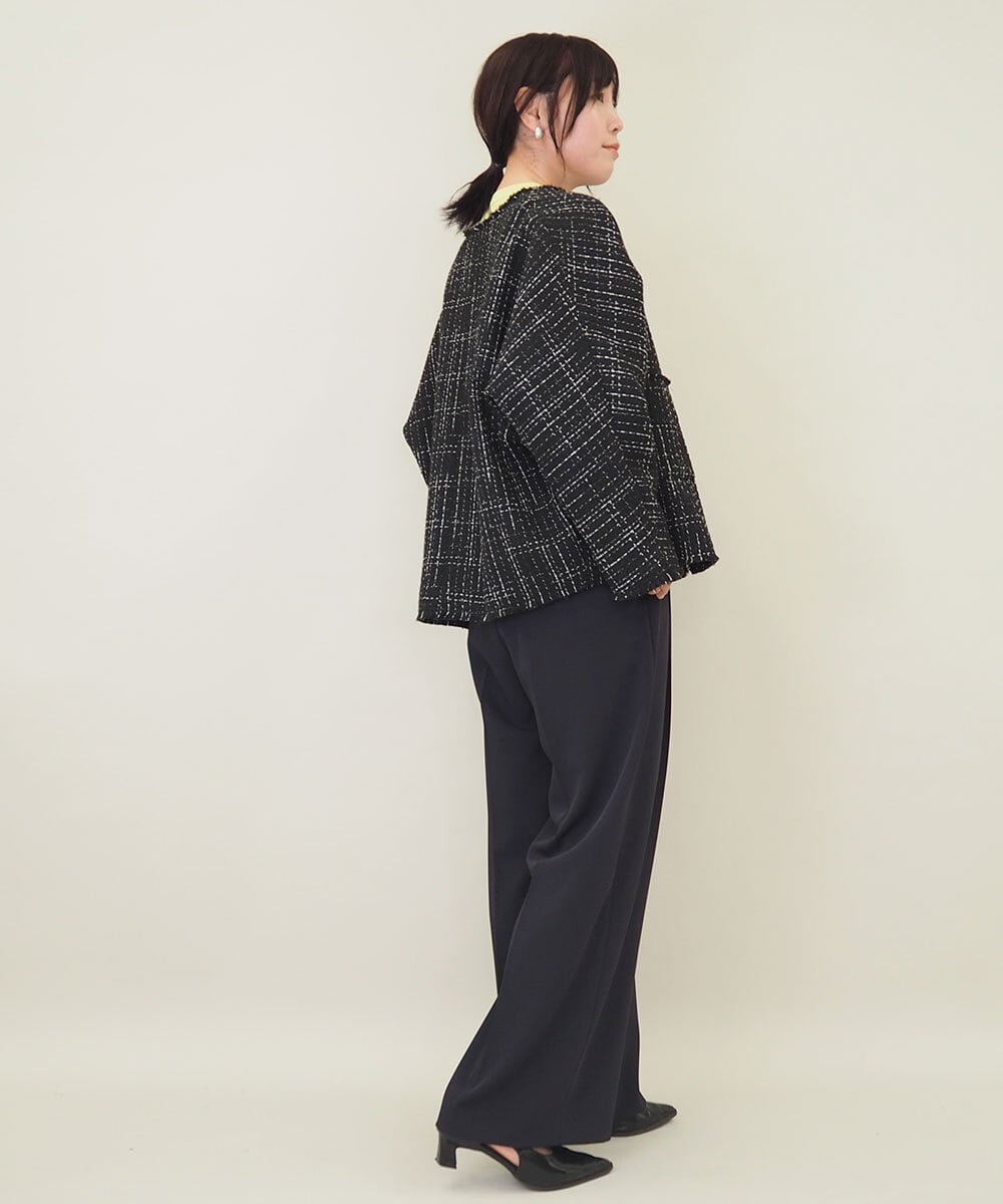 ZMJGE16189 al'aise modulation(アレーズモジュレーション) ツイードドルマンジャケット ブラック