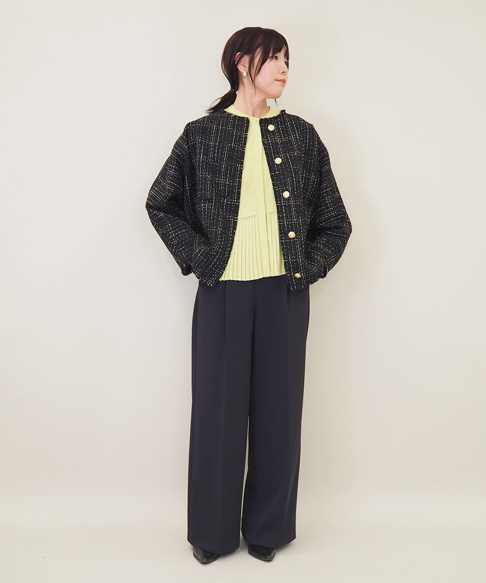 ZMJGE16189 al'aise modulation(アレーズモジュレーション) ツイードドルマンジャケット ブラック