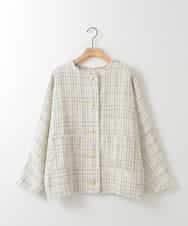 ZMJGE16189 al'aise modulation(アレーズモジュレーション) ツイードドルマンジャケット ホワイト