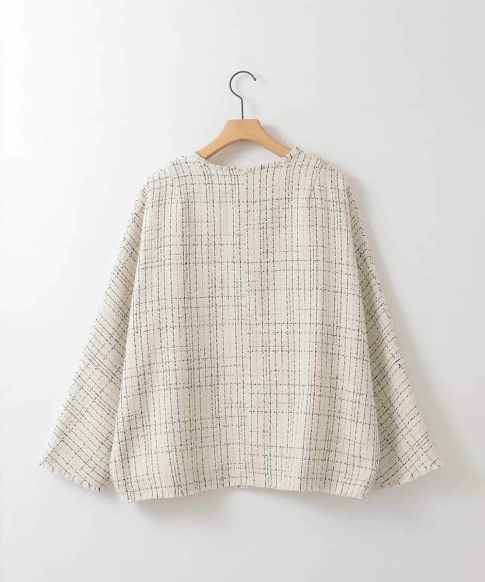 ZMJGE16189 al'aise modulation(アレーズモジュレーション) ツイードドルマンジャケット ホワイト