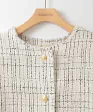 ZMJGE16189 al'aise modulation(アレーズモジュレーション) ツイードドルマンジャケット ホワイト