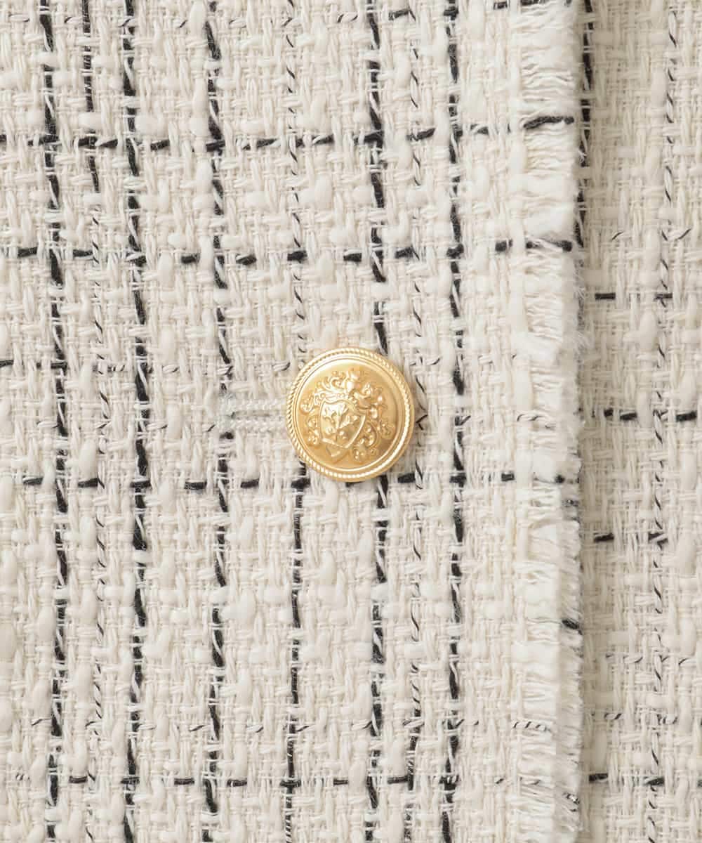 ZMJGE16189 al'aise modulation(アレーズモジュレーション) ツイードドルマンジャケット ホワイト