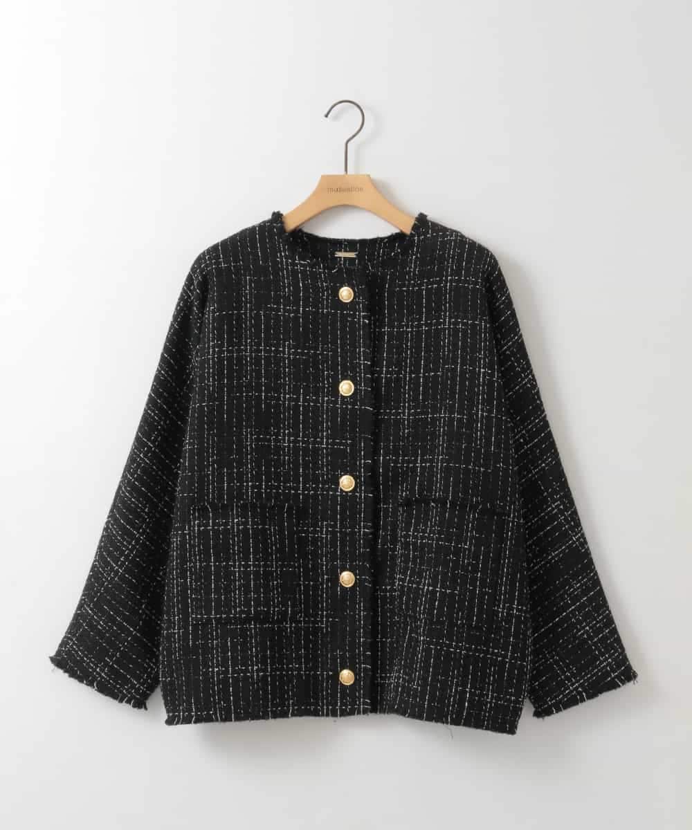 ZMJGE16189 al'aise modulation(アレーズモジュレーション) ツイードドルマンジャケット ブラック