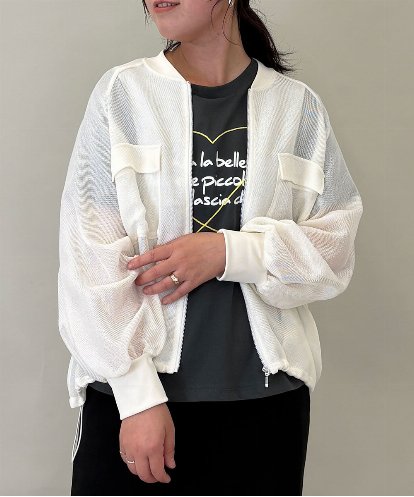 ZMJGE17150 al'aise modulation ドロストヘムジップアップメッシュブルゾン