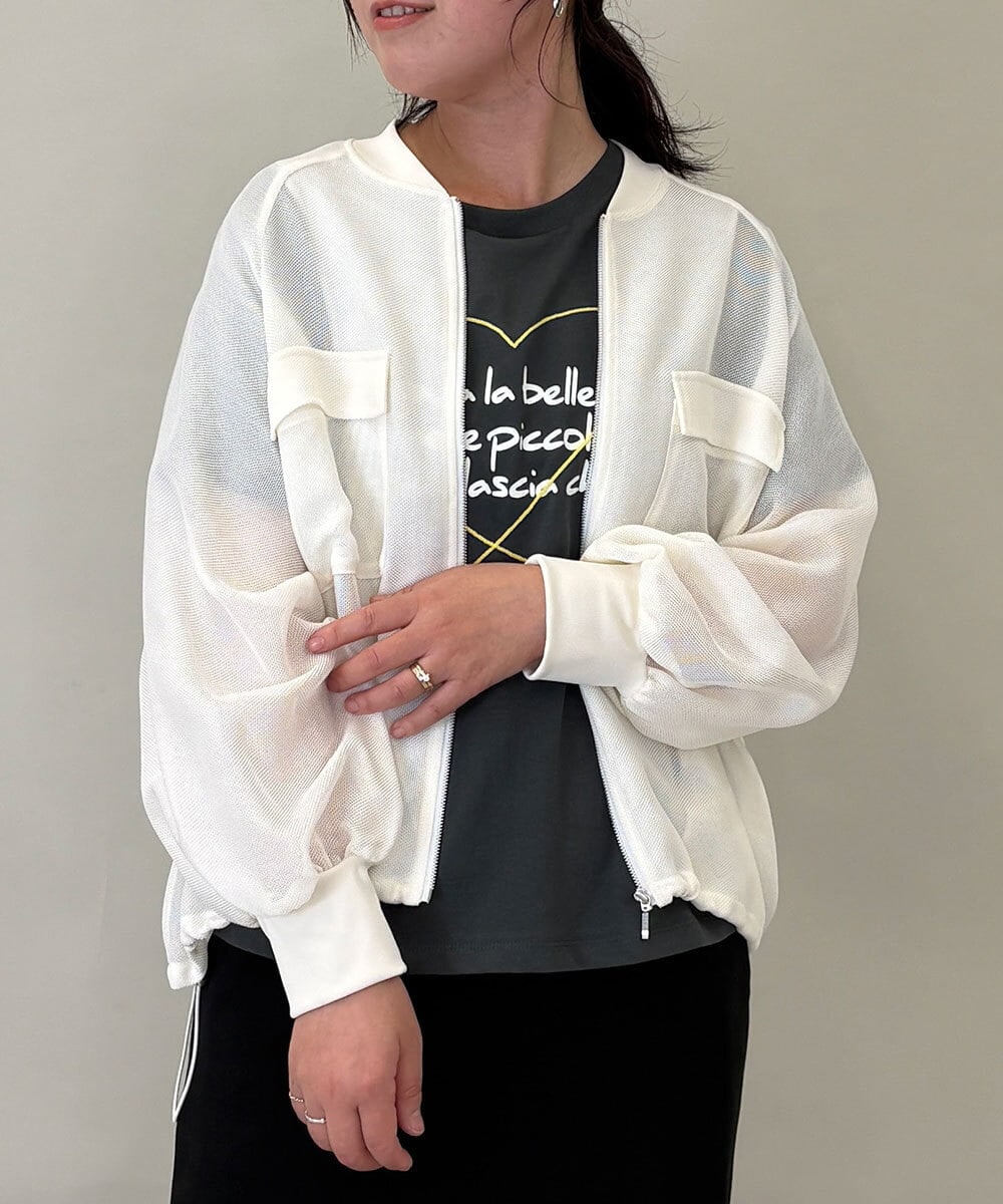 ZMJGE17150 al'aise modulation ドロストヘムジップアップメッシュブルゾン