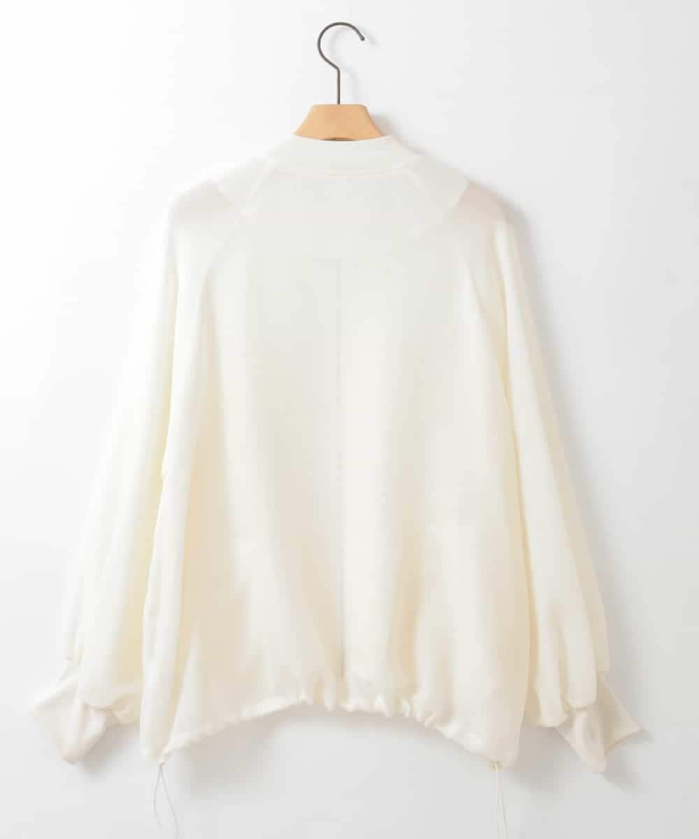 ZMJGE17150 al'aise modulation(アレーズモジュレーション) ドロストヘムジップアップメッシュブルゾン ホワイト