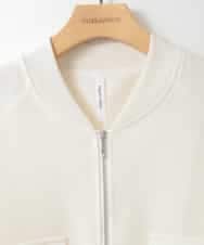 ZMJGE17150 al'aise modulation(アレーズモジュレーション) ドロストヘムジップアップメッシュブルゾン ホワイト