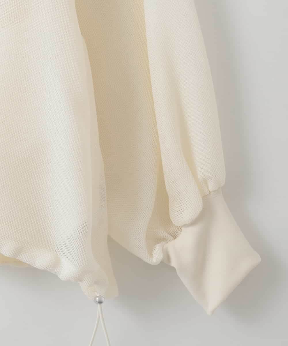 ZMJGE17150 al'aise modulation(アレーズモジュレーション) ドロストヘムジップアップメッシュブルゾン ホワイト